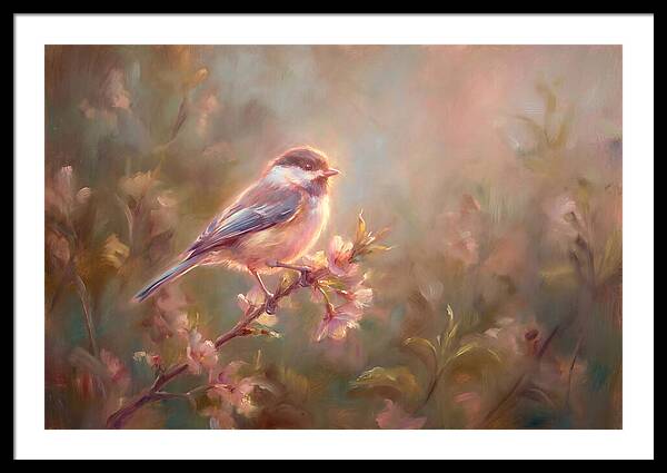 Chickadee Among Blossoms
