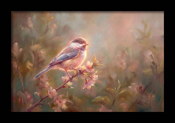 Chickadee Among Blossoms