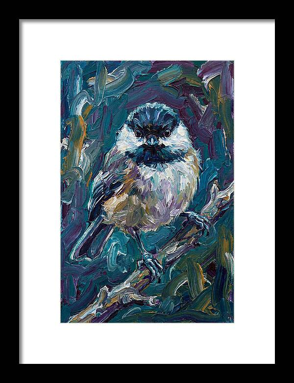 Chickadee In Expressionist Style