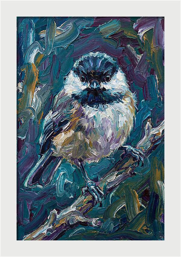 Chickadee In Expressionist Style