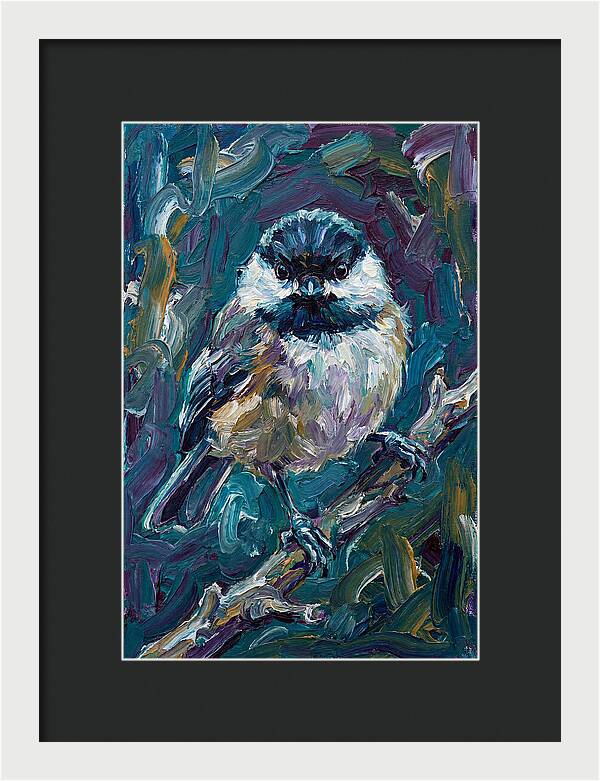 Chickadee In Expressionist Style