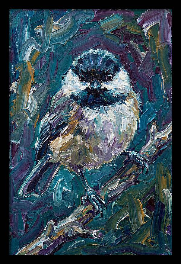 Chickadee In Expressionist Style