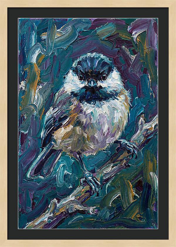 Chickadee In Expressionist Style