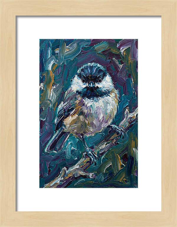 Chickadee In Expressionist Style