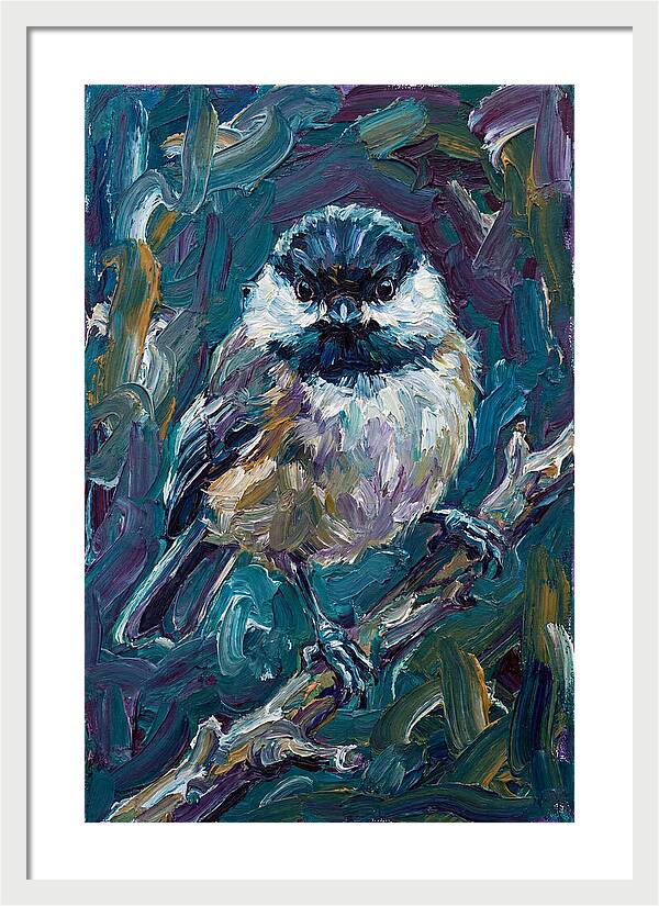 Chickadee In Expressionist Style