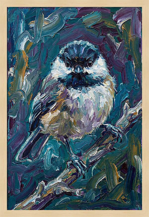 Chickadee In Expressionist Style