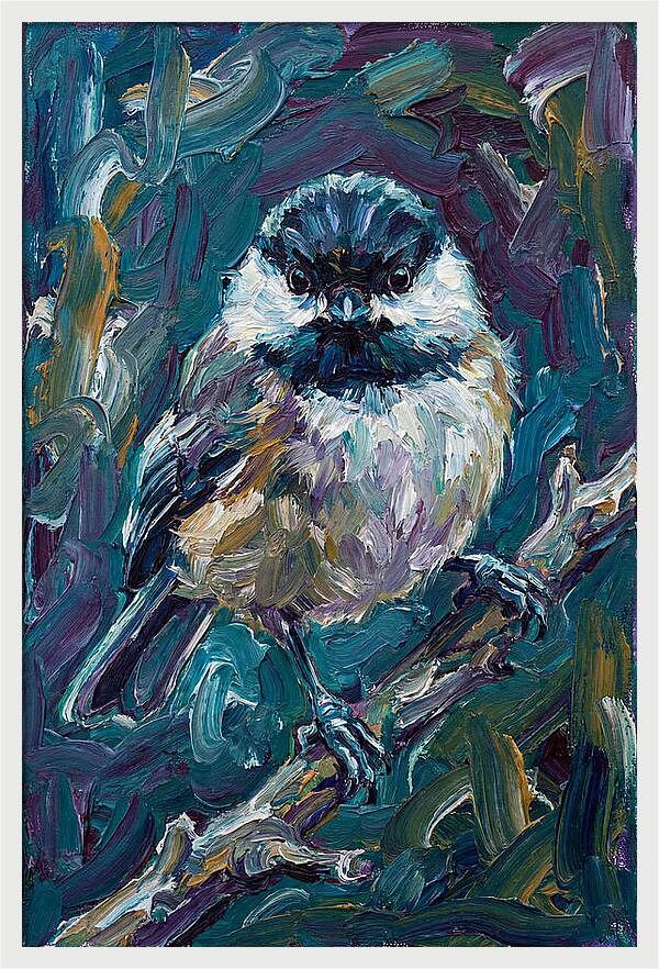 Chickadee In Expressionist Style