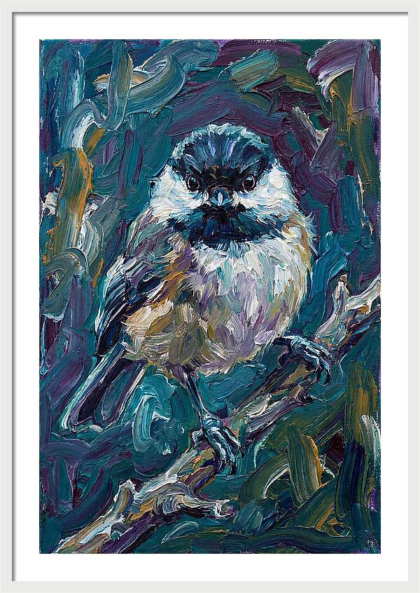 Chickadee In Expressionist Style