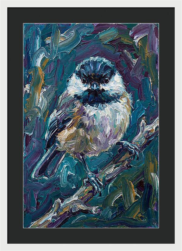 Chickadee In Expressionist Style