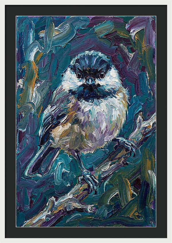 Chickadee In Expressionist Style