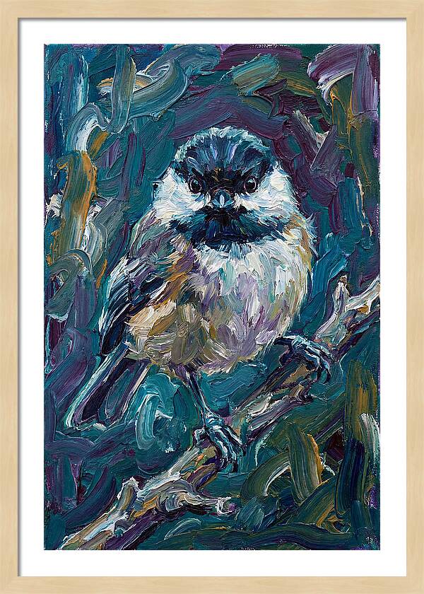 Chickadee In Expressionist Style