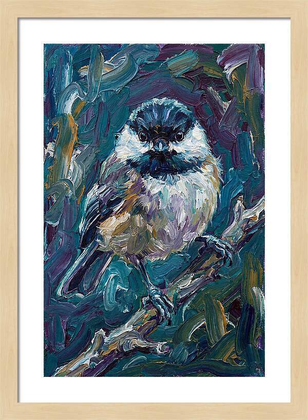 Chickadee In Expressionist Style