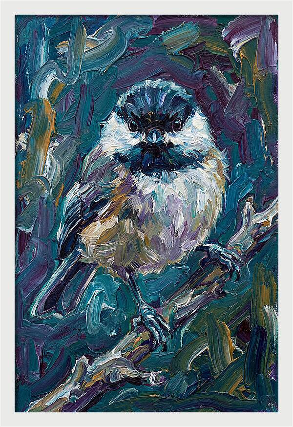 Chickadee In Expressionist Style
