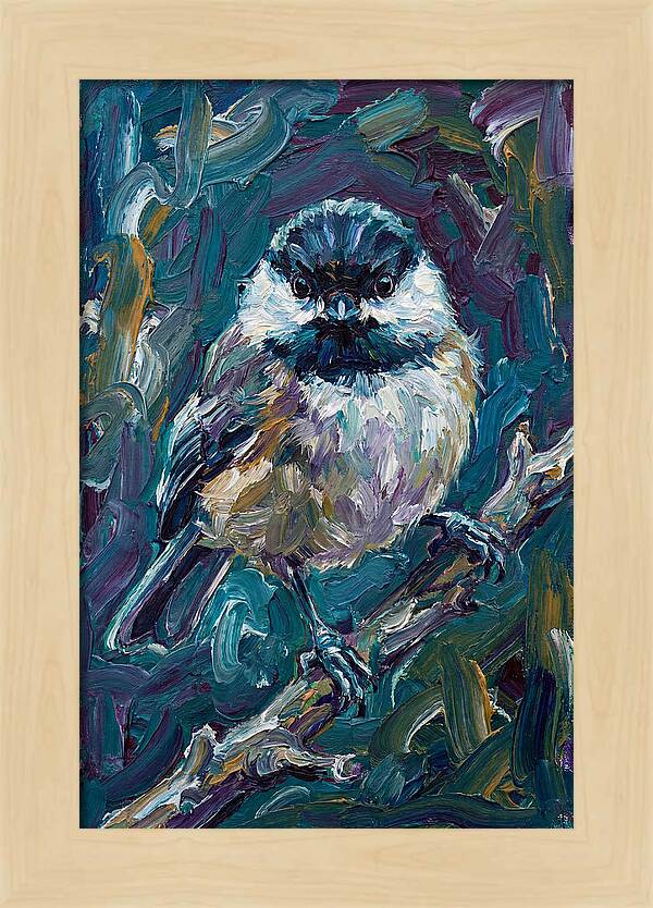 Chickadee In Expressionist Style