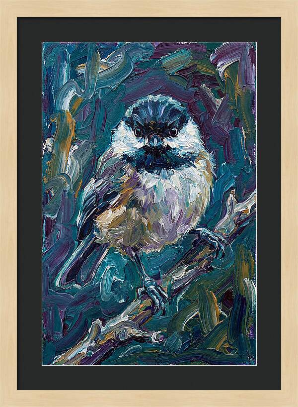 Chickadee In Expressionist Style