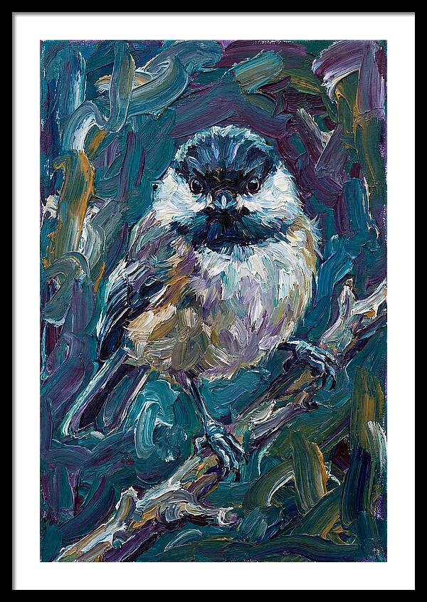 Chickadee In Expressionist Style