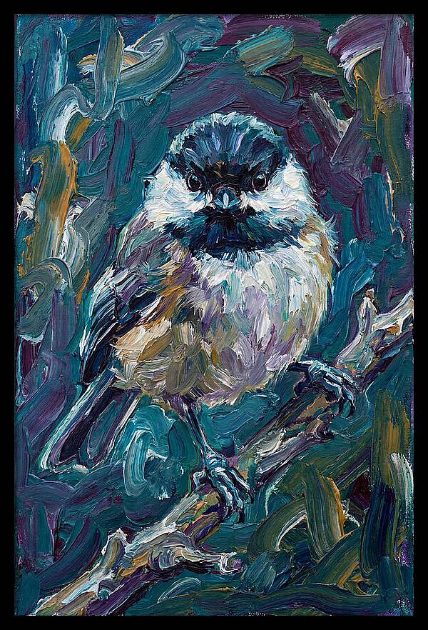 Chickadee In Expressionist Style