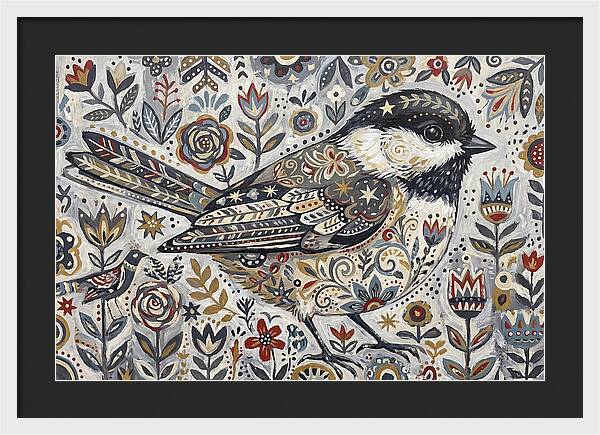 Chickadee In Floral Wonderland