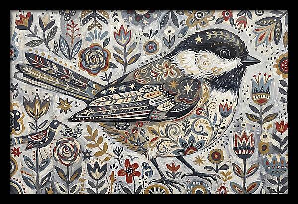 Chickadee In Floral Wonderland