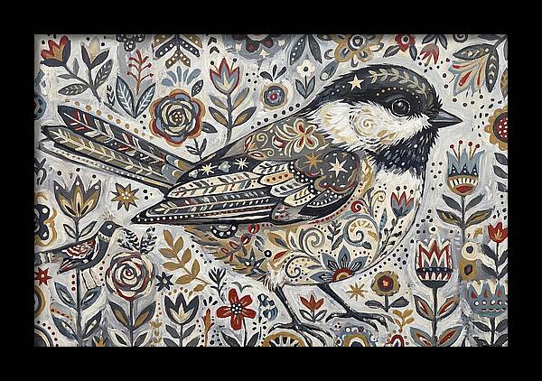 Chickadee In Floral Wonderland