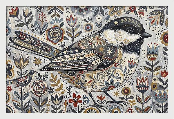 Chickadee In Floral Wonderland