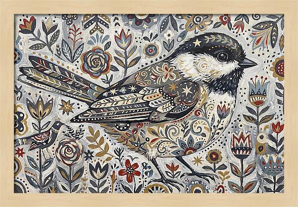 Chickadee In Floral Wonderland