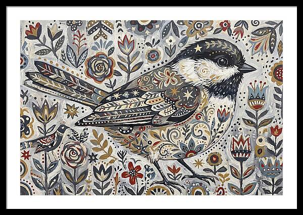 Chickadee In Floral Wonderland