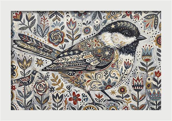 Chickadee In Floral Wonderland