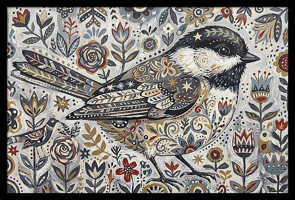 Chickadee In Floral Wonderland