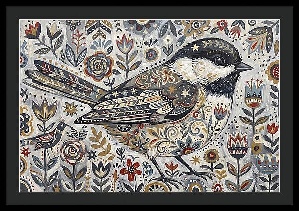 Chickadee In Floral Wonderland