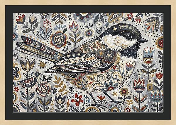 Chickadee In Floral Wonderland