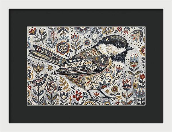 Chickadee In Floral Wonderland