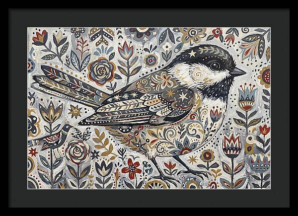 Chickadee In Floral Wonderland