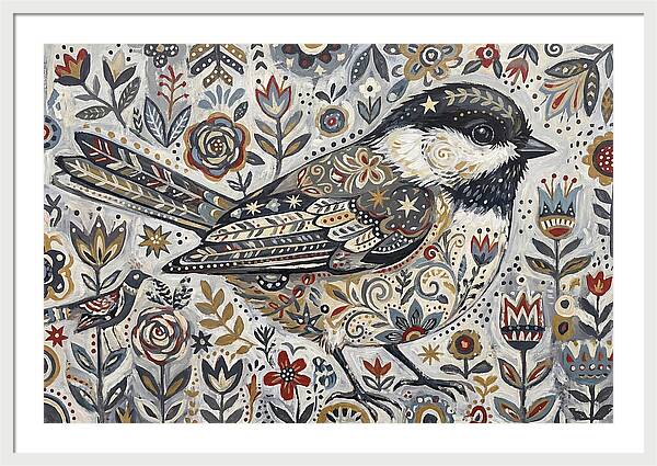 Chickadee In Floral Wonderland