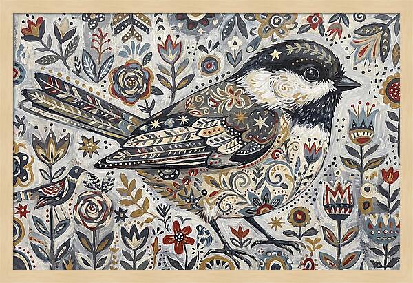 Chickadee In Floral Wonderland