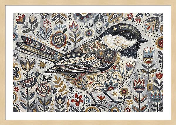 Chickadee In Floral Wonderland