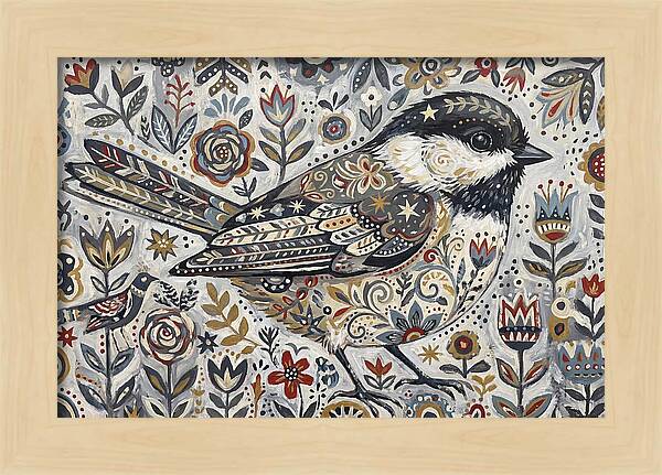 Chickadee In Floral Wonderland
