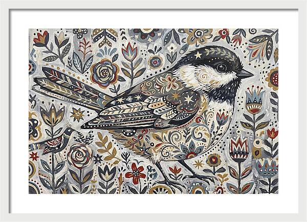 Chickadee In Floral Wonderland