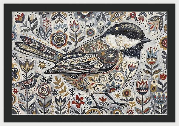 Chickadee In Floral Wonderland