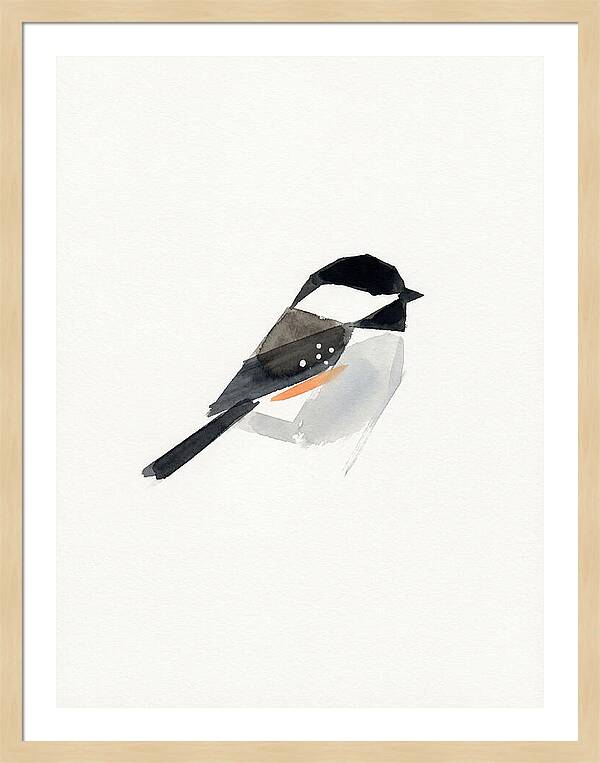 Chickadee In Minimalist Style