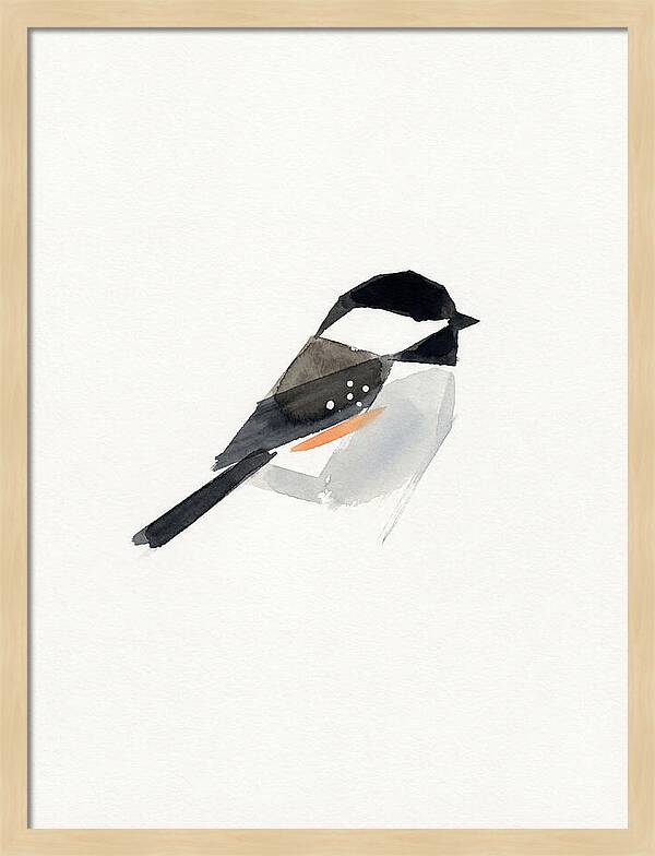 Chickadee In Minimalist Style