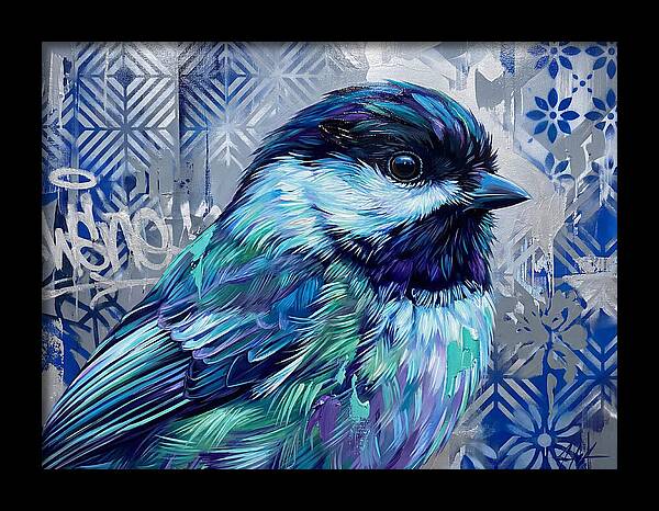 Chickadee In Vibrant Blues