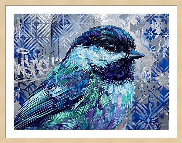 Chickadee In Vibrant Blues