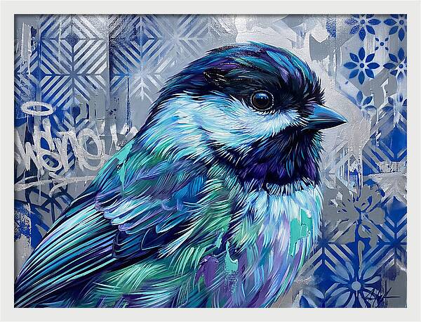 Chickadee In Vibrant Blues