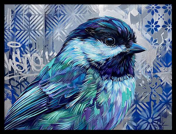 Chickadee In Vibrant Blues