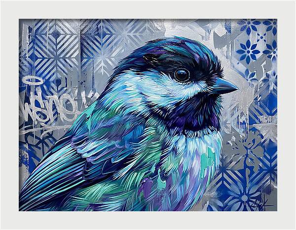 Chickadee In Vibrant Blues
