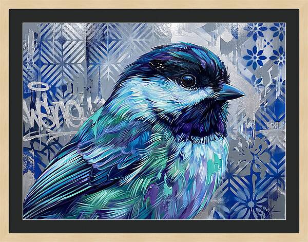 Chickadee In Vibrant Blues