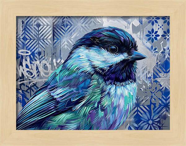 Chickadee In Vibrant Blues