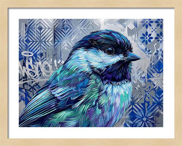 Chickadee In Vibrant Blues