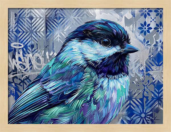 Chickadee In Vibrant Blues